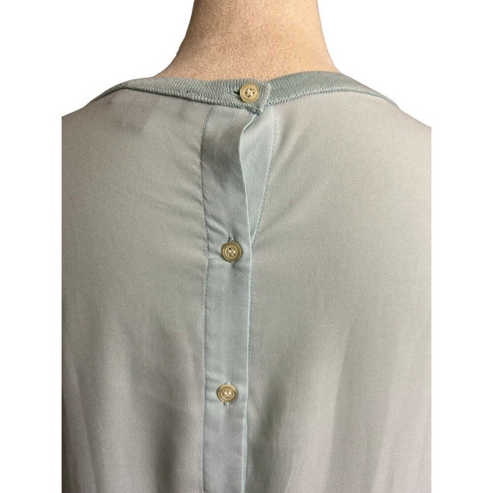 Ann Taylor Sweater Blue Merino Wool Knit Button Back Blouse Long Sleeve… - Picture 6 of 9